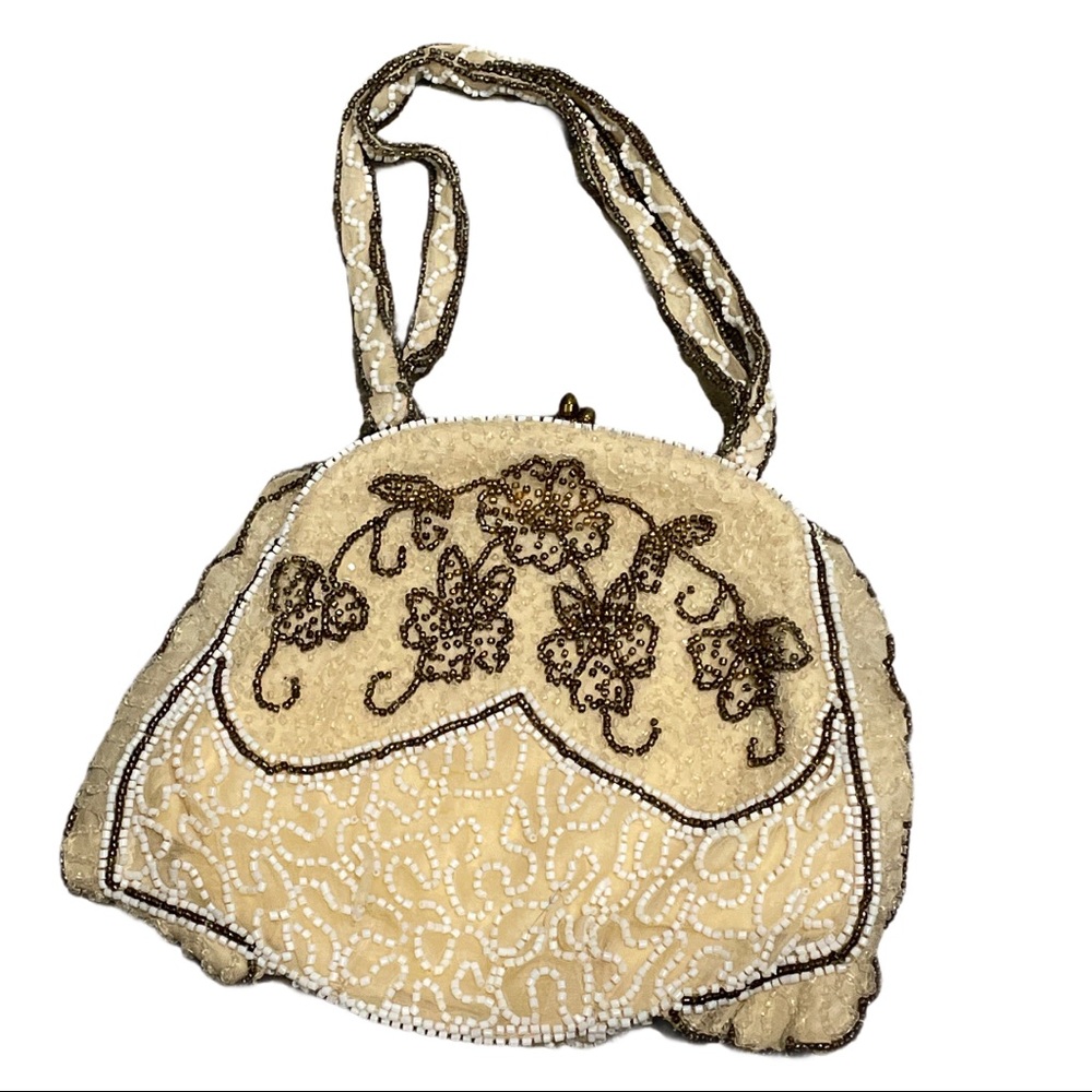 VINTAGE/ French beaded clutch bag micro beaded